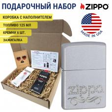 Набор зажигалка бензиновая Zippo 24335 в подарочной упаковке + топливо и кремни 24335-1-n