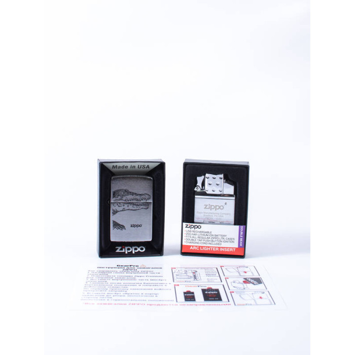 Электронная зажигалка ZIPPO 200 Alligator-65828, USB, электроимпульсная