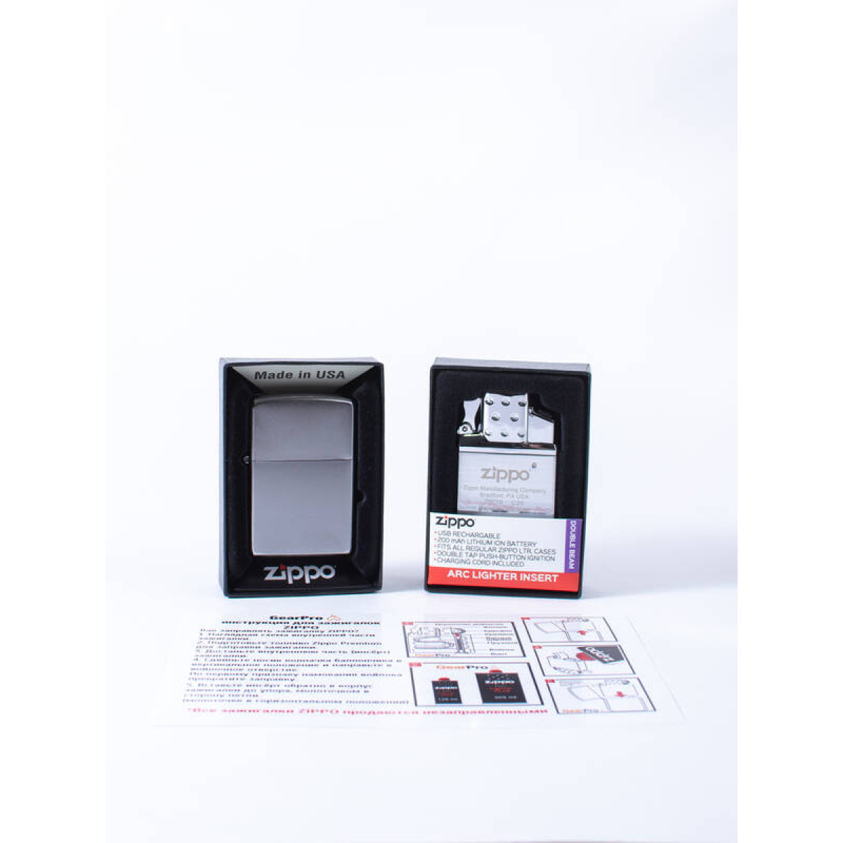 Набор зажигалка и газовый вставной блок - двойное пламя 205-65827 ZIPPO 1