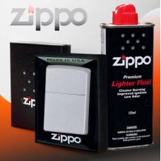 Набор Зажигалка ZIPPO Classic Satin Chrome+Топливо ZIPPO 125 мл