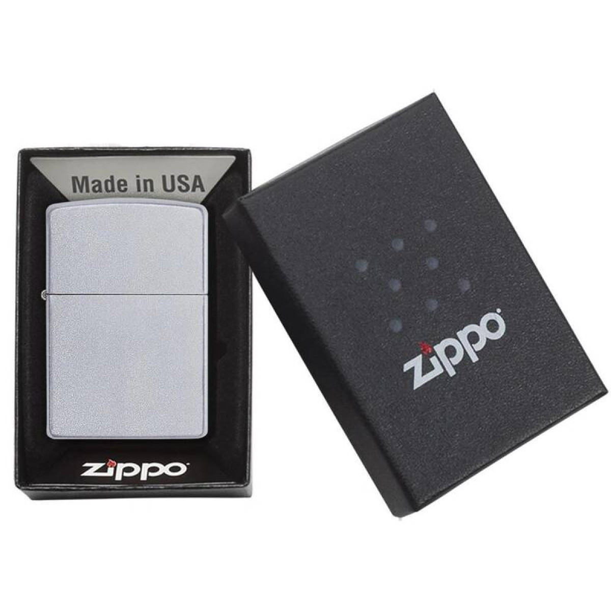 Набор Зажигалка ZIPPO Classic Satin Chrome + запасной фитиль 4