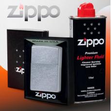 Набор Зажигалка ZIPPO Classic Street Chrome и Топливо 125 мл