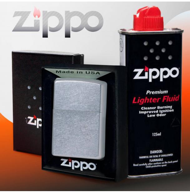 Набор Зажигалка ZIPPO Classic Street Chrome и Топливо 125 мл 207-3141