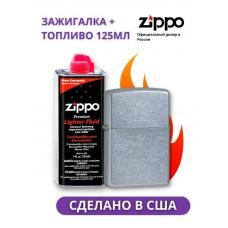 Набор Зажигалка ZIPPO Classic Street Chrome и Топливо 125 мл
