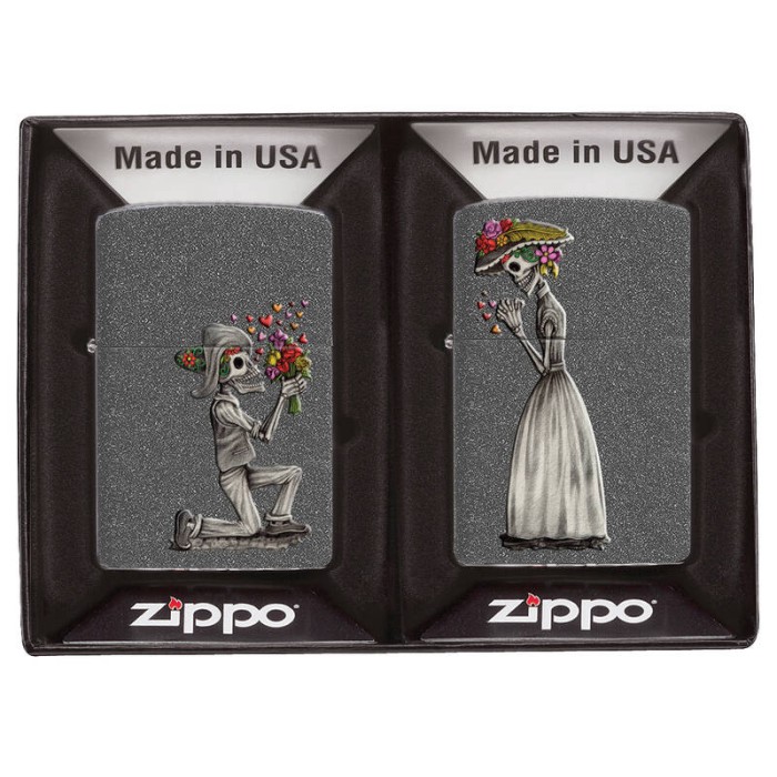 Набор ZIPPO Влюбленные зомби из двух зажигалок Iron Stone