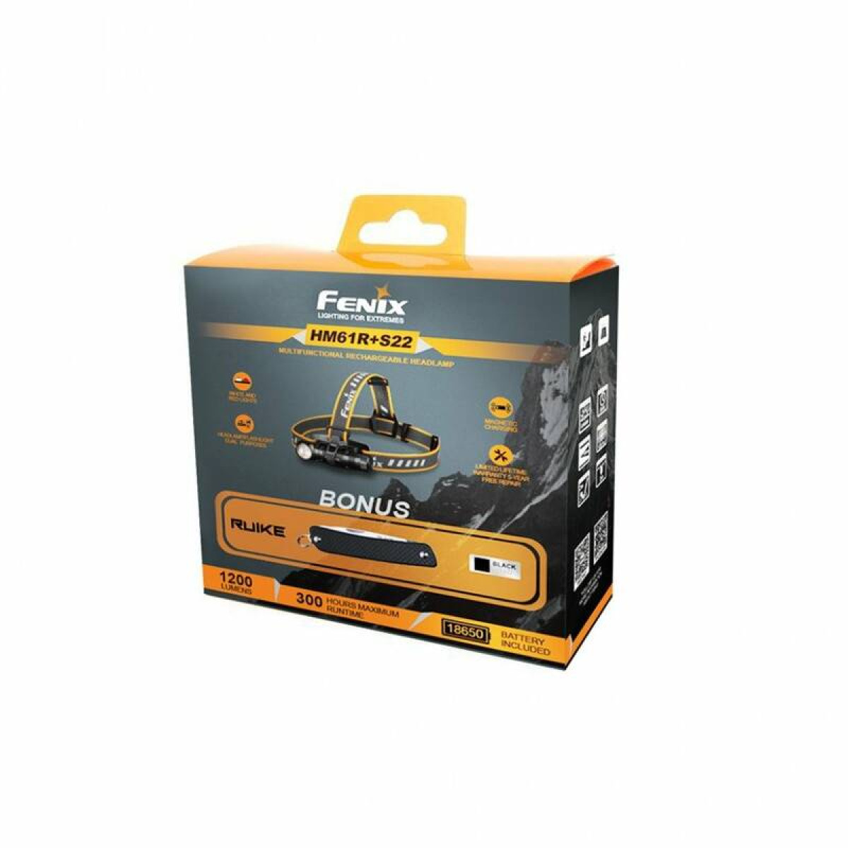 Налобный фонарь Fenix HM61R + складной нож Ruike S22, зелёный 2
