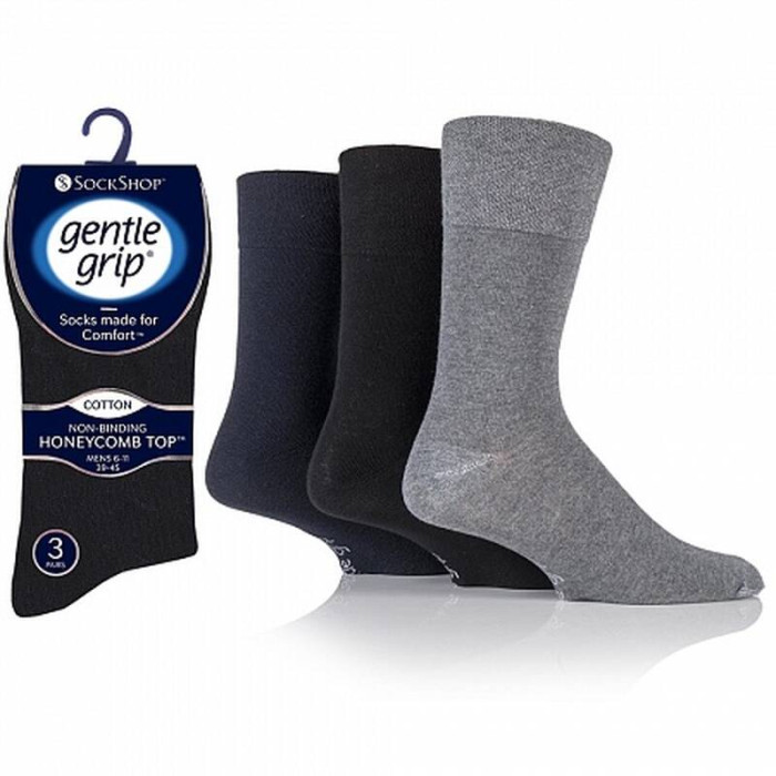 Носки теплые мужские Heat Holders GENTLE GRIP plain black navy charcoal SOMRG52H3BNG, набор, термоноски, на зиму, демисезонные