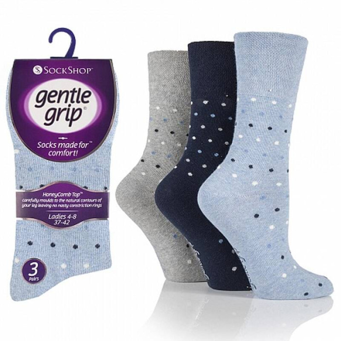 Носки теплые женские Heat Holders GENTLE GRIP denim polka dots SOLRH49G3, набор, термоноски, на зиму, демисезонные, длинные