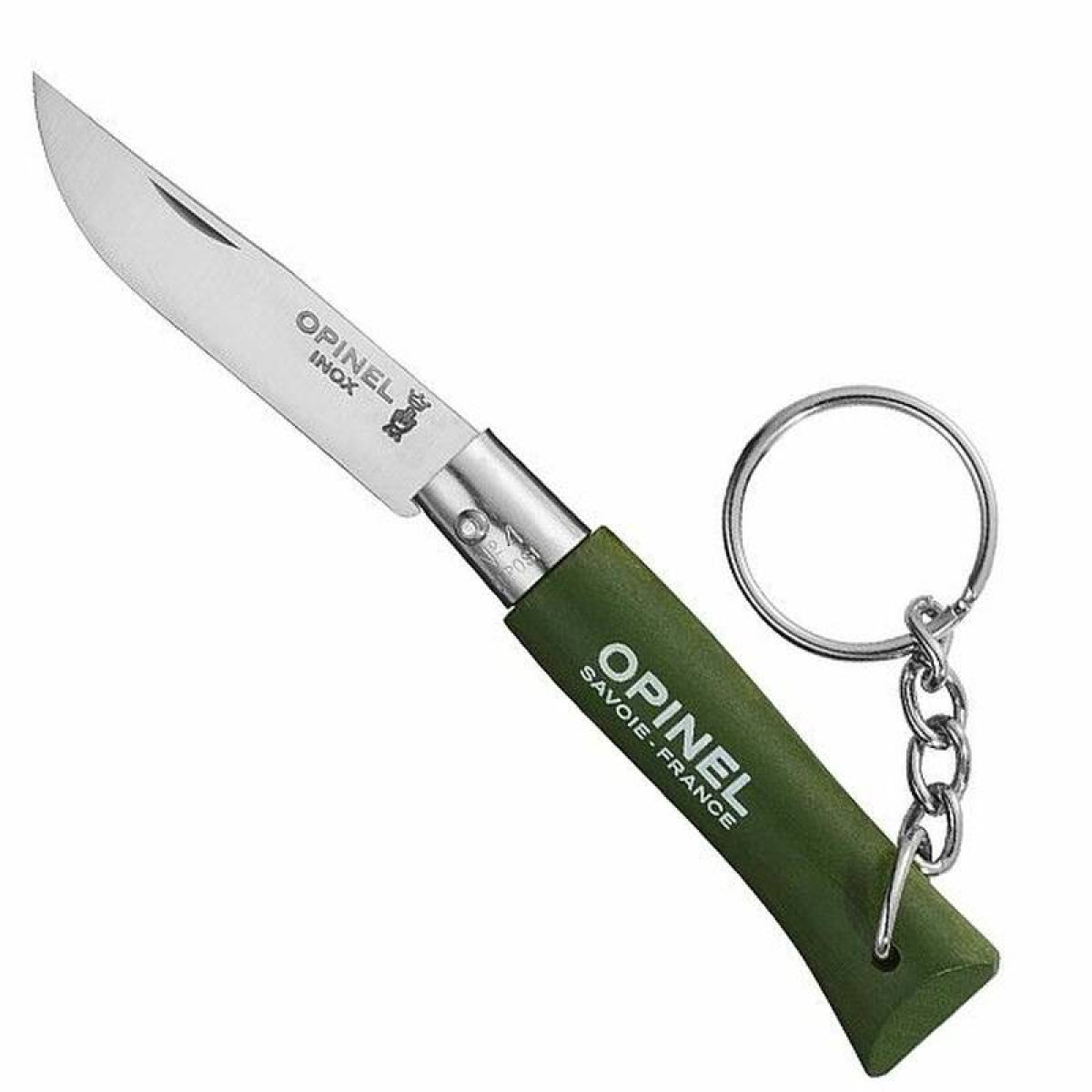 Нож-брелок Opinel №4, нержавеющая сталь зеленый 002054 1