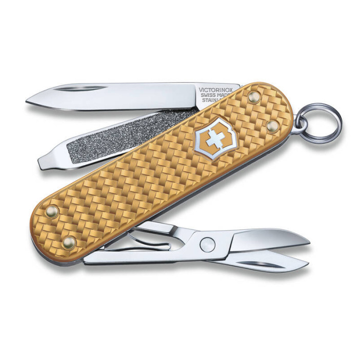 Нож-брелок VICTORINOX 5 функций золотистый 0.6221.408G