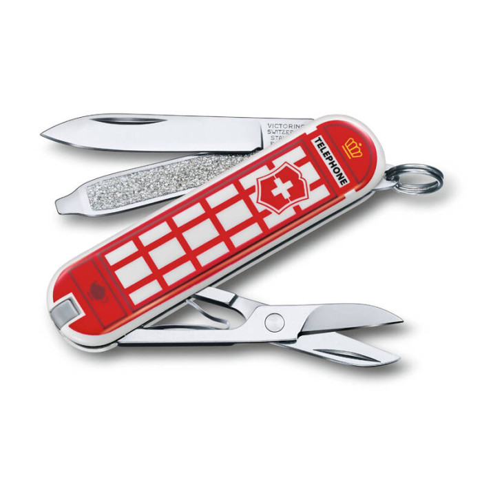 Нож-брелок VICTORINOX Classic "A Trip to London", 58 мм, 7 функций