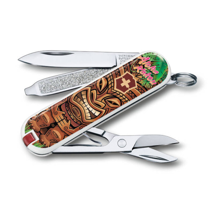Нож-брелок VICTORINOX Classic "Aloha Kakou", 58 мм, 7 функций
