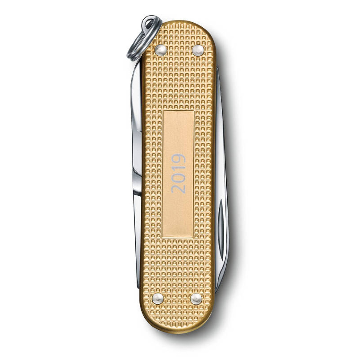 Нож-брелок VICTORINOX Classic Alox, 58 мм, 5 функций, алюминиевая рукоять, золотистый 4