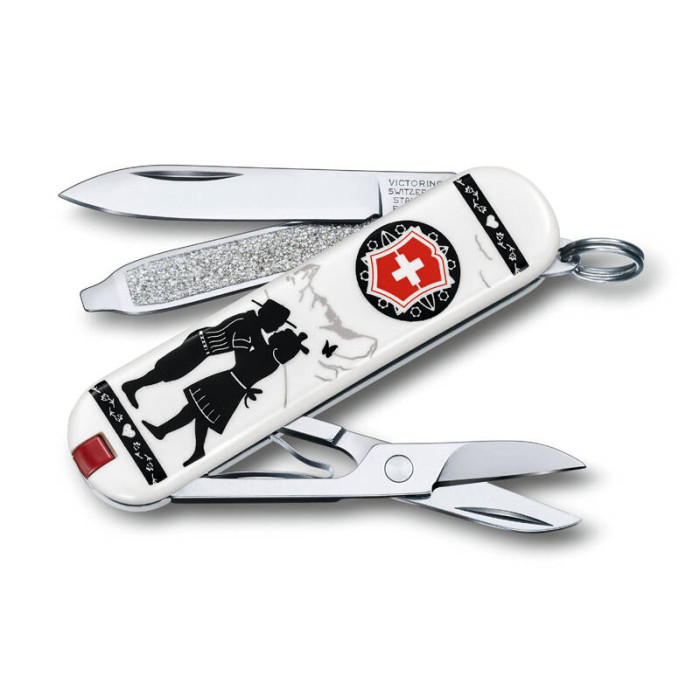 Нож-брелок VICTORINOX Classic "Alps Love", 58 мм, 7 функций