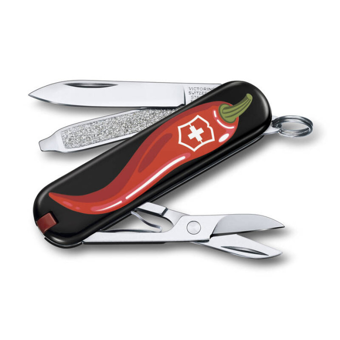 Нож-брелок VICTORINOX Classic "Chili Peppers", 58 мм, 7 функций