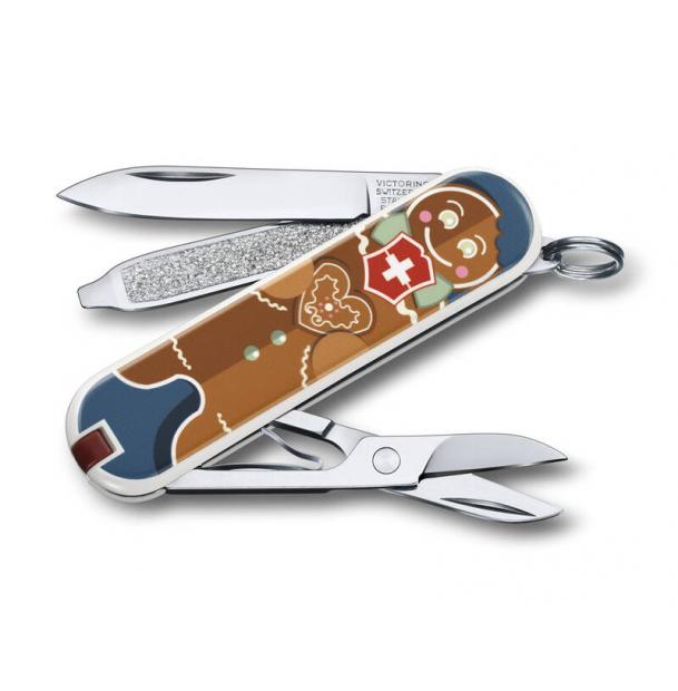 Нож-брелок VICTORINOX Classic "Gingerbread Love", 58 мм, 7 функций 0.6223.L1909