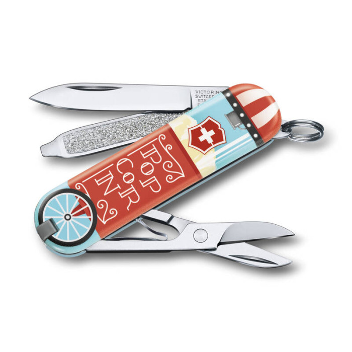 Нож-брелок VICTORINOX Classic "Let It Pop!", 58 мм, 7 функций