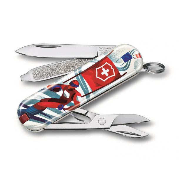 Нож брелок VICTORINOX Classic Ski Race 58 мм 7 функций 0.6223.L2008