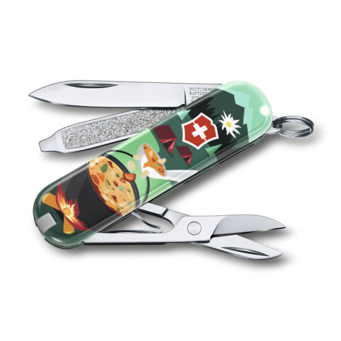 Нож-брелок VICTORINOX Classic "Swiss Mountain Dinner", 58 мм, 7 функций