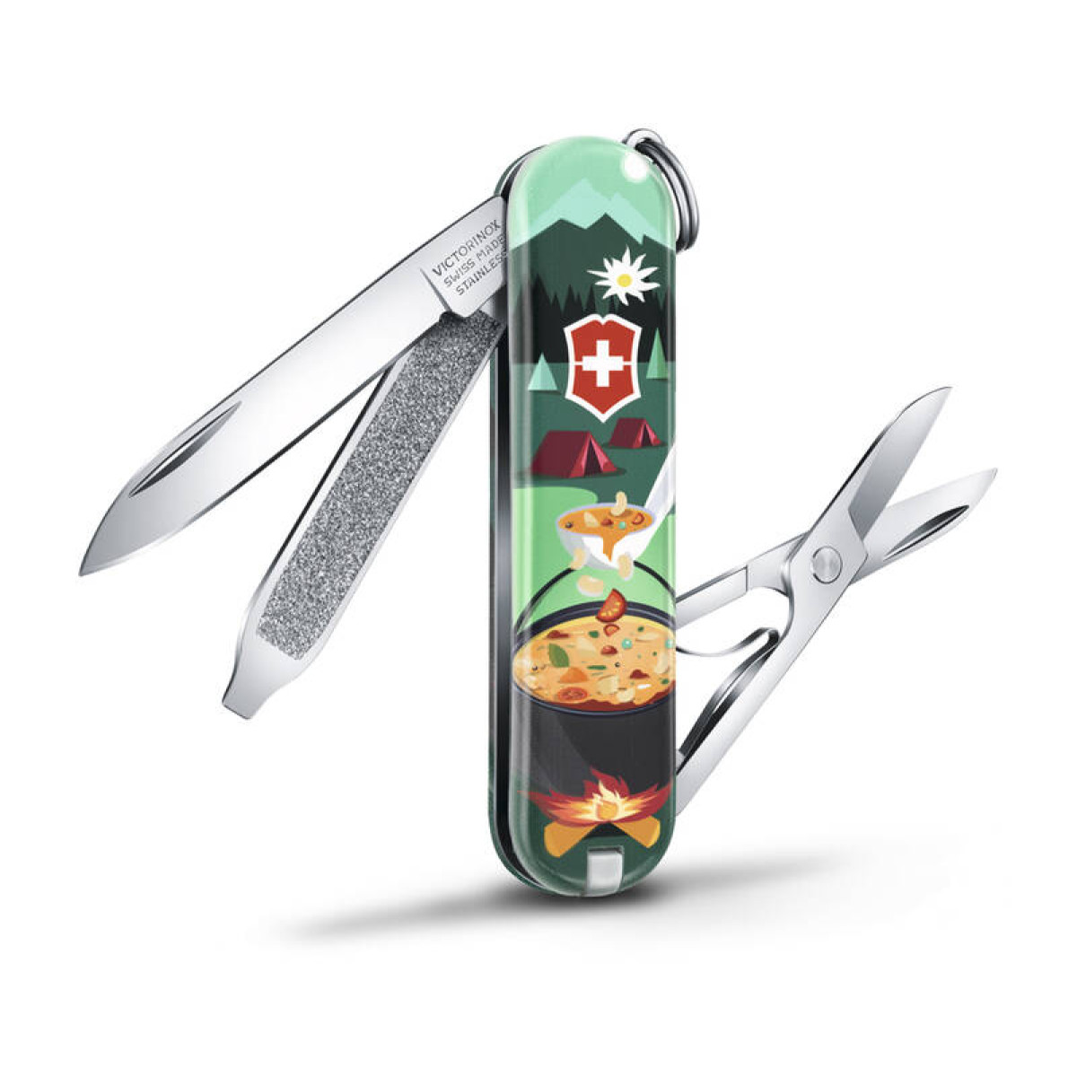 Нож-брелок VICTORINOX Classic "Swiss Mountain Dinner", 58 мм, 7 функций 3