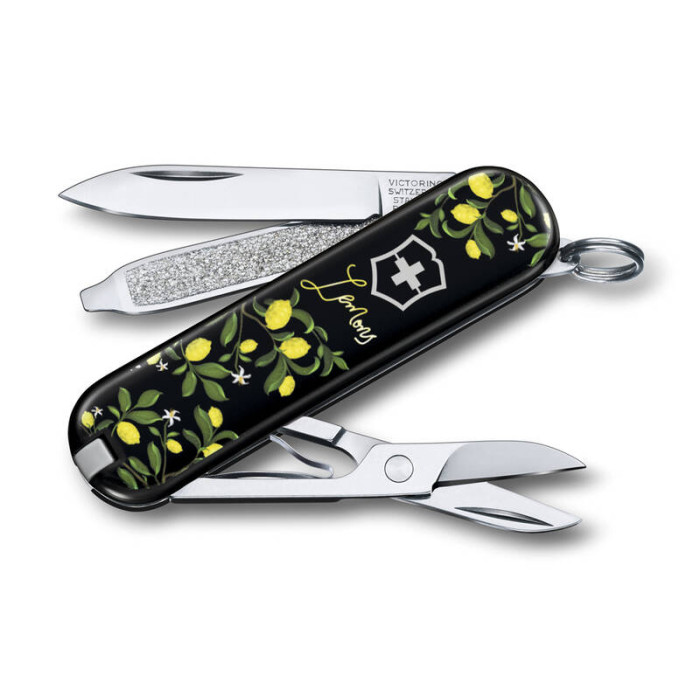 Нож-брелок VICTORINOX Classic "When Life Gives You Lemons", 58 мм, 7 функций