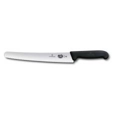 Нож для хлеба и выпечки VICTORINOX Fibrox, лезвие 26 см с серрейторной заточкой, чёрный