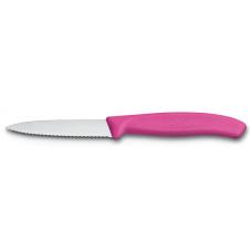 Нож для овощей VICTORINOX SwissClassic, лезвие 8 см с серрейторной заточкой, розовый