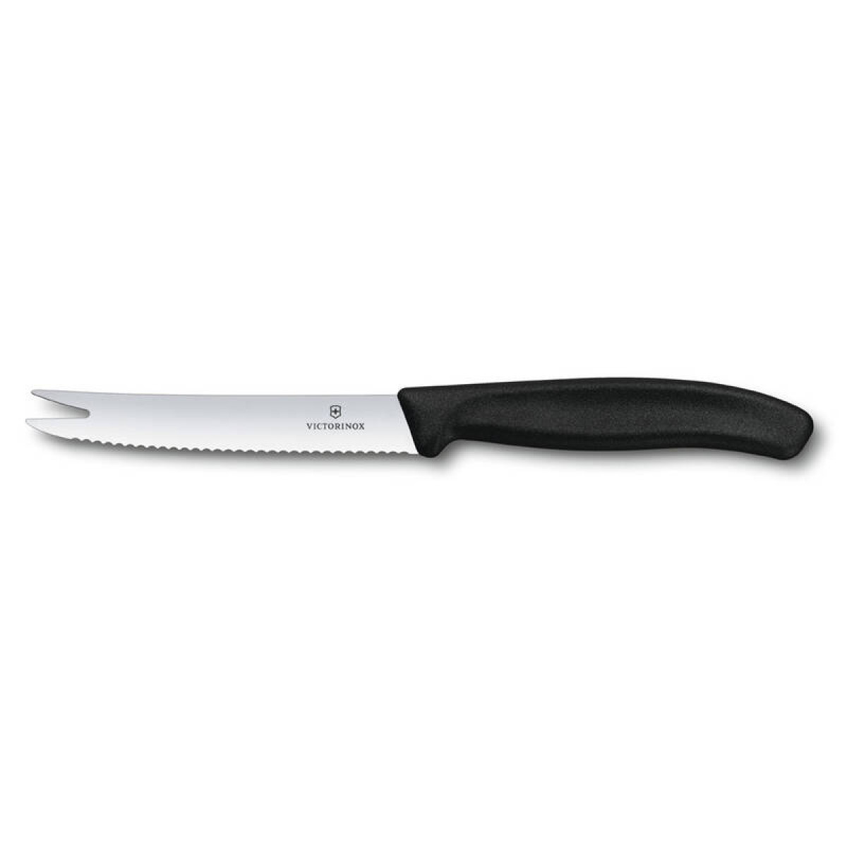 Нож для сыра и колбасы VICTORINOX SwissClassic, лезвие 11 см с серрейторной заточкой, чёрный 1