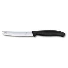Нож для сыра и колбасы VICTORINOX SwissClassic, лезвие 11 см с серрейторной заточкой, чёрный
