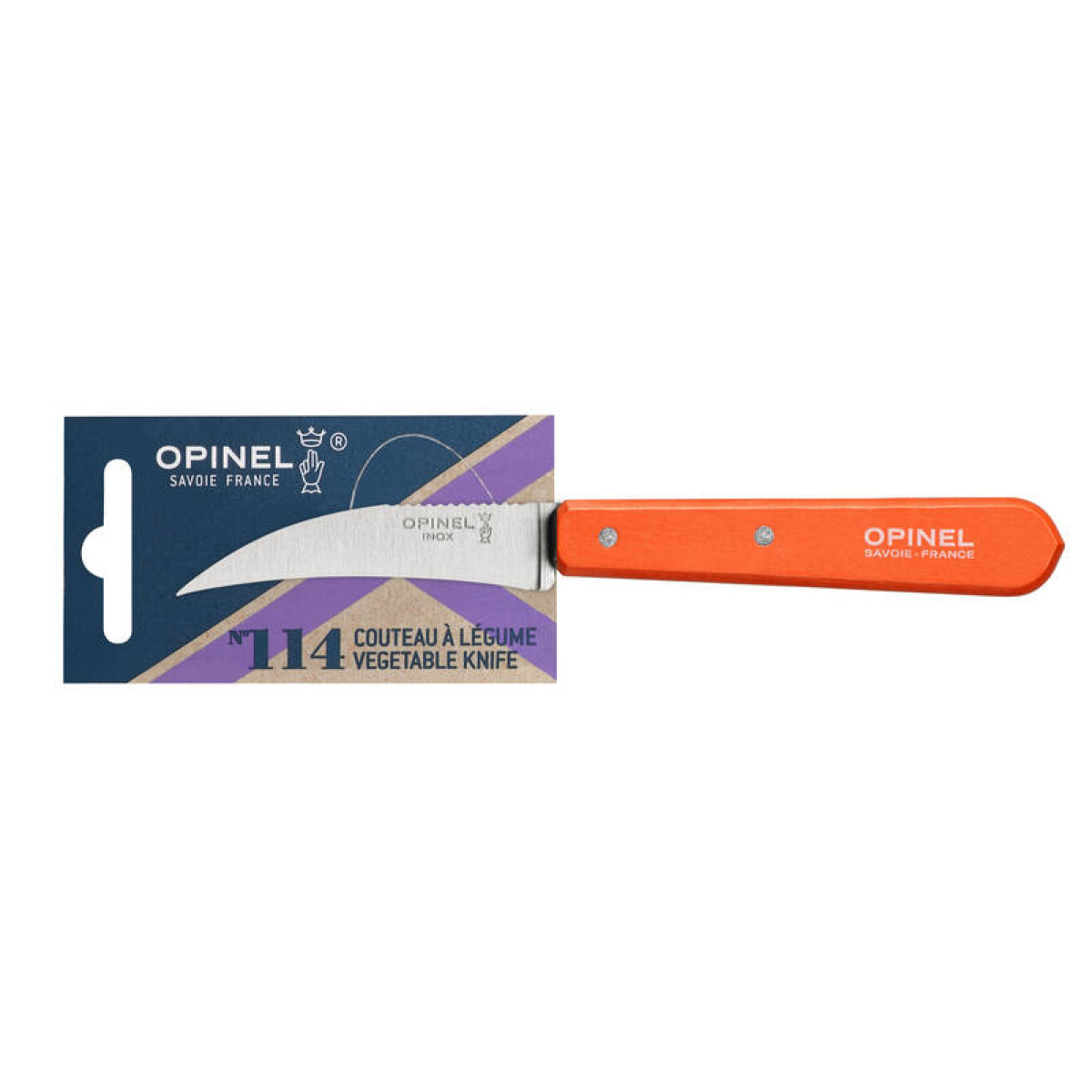 Нож для чистки овощей Opinel №114 блистер оранжевый 2