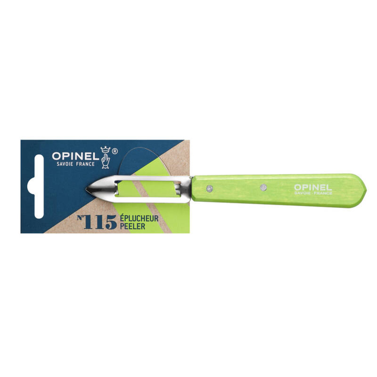 Нож для чистки овощей Opinel №115 блистер зеленый 2