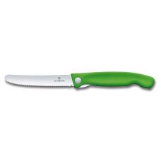 Нож для овощей Victorinox SwissClassic, складной, лезвие 11 см с волнистой заточкой, зелёный