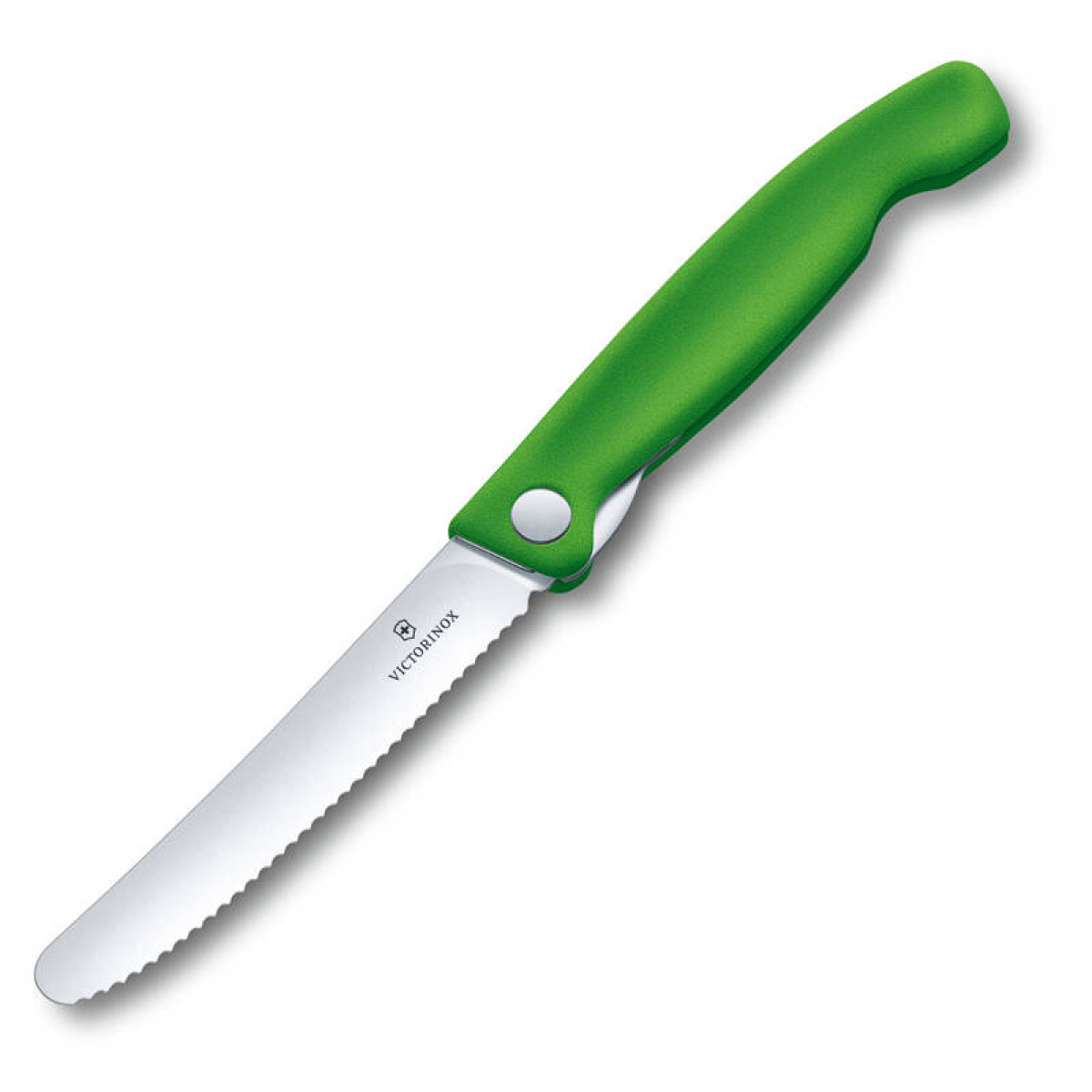 Нож для овощей Victorinox SwissClassic, складной, лезвие 11 см с волнистой заточкой, зелёный 5