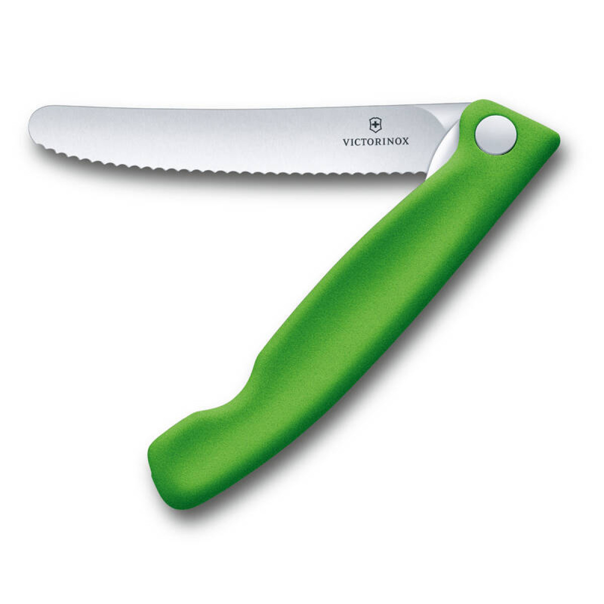 Нож для овощей Victorinox SwissClassic, складной, лезвие 11 см с волнистой заточкой, зелёный 9