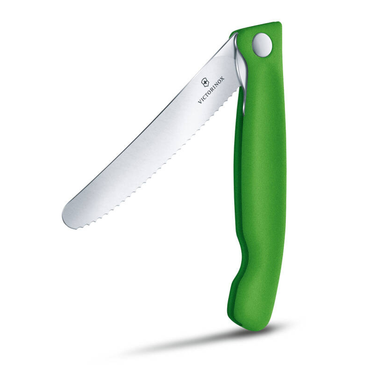 Нож для овощей Victorinox SwissClassic, складной, лезвие 11 см с волнистой заточкой, зелёный 4