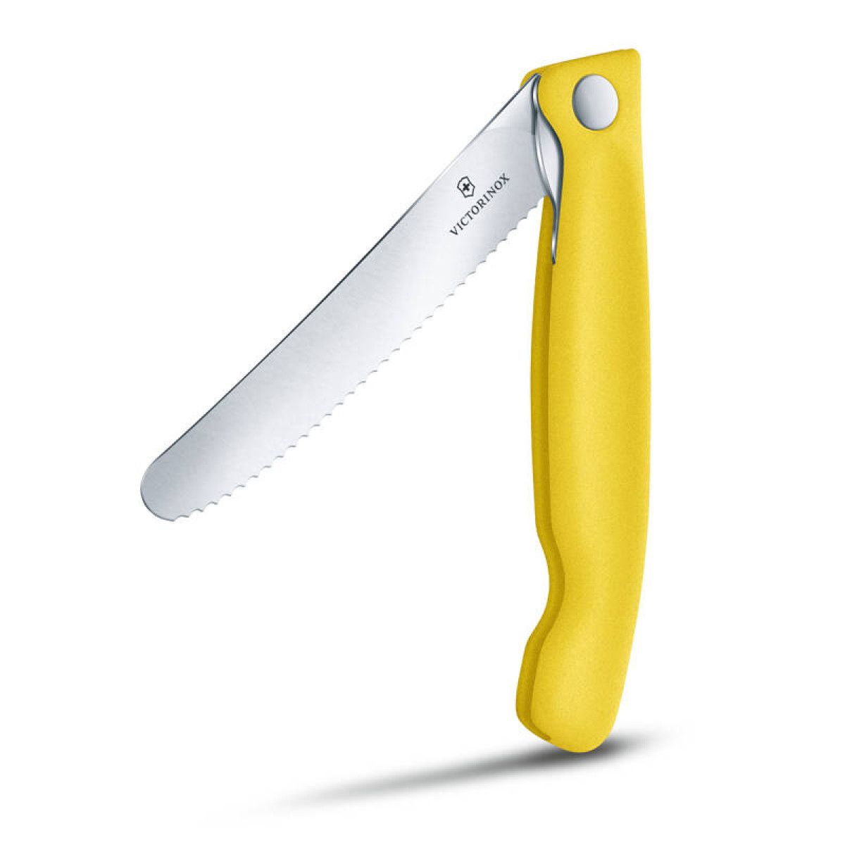 Нож для овощей Victorinox SwissClassic, складной, лезвие 11 см с волнистой заточкой, жёлтый 8