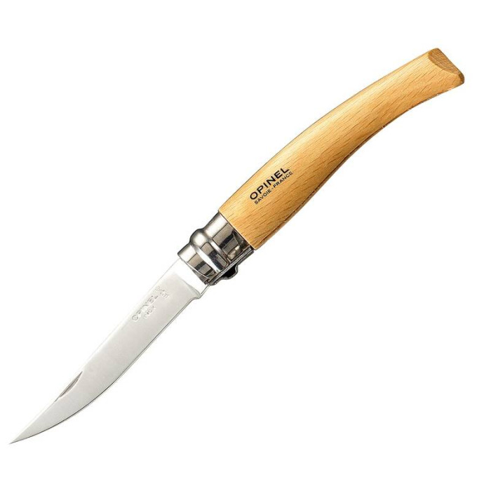 Нож филейный Opinel №8 Slim нержавеющая сталь рукоять из дерева бука 000516