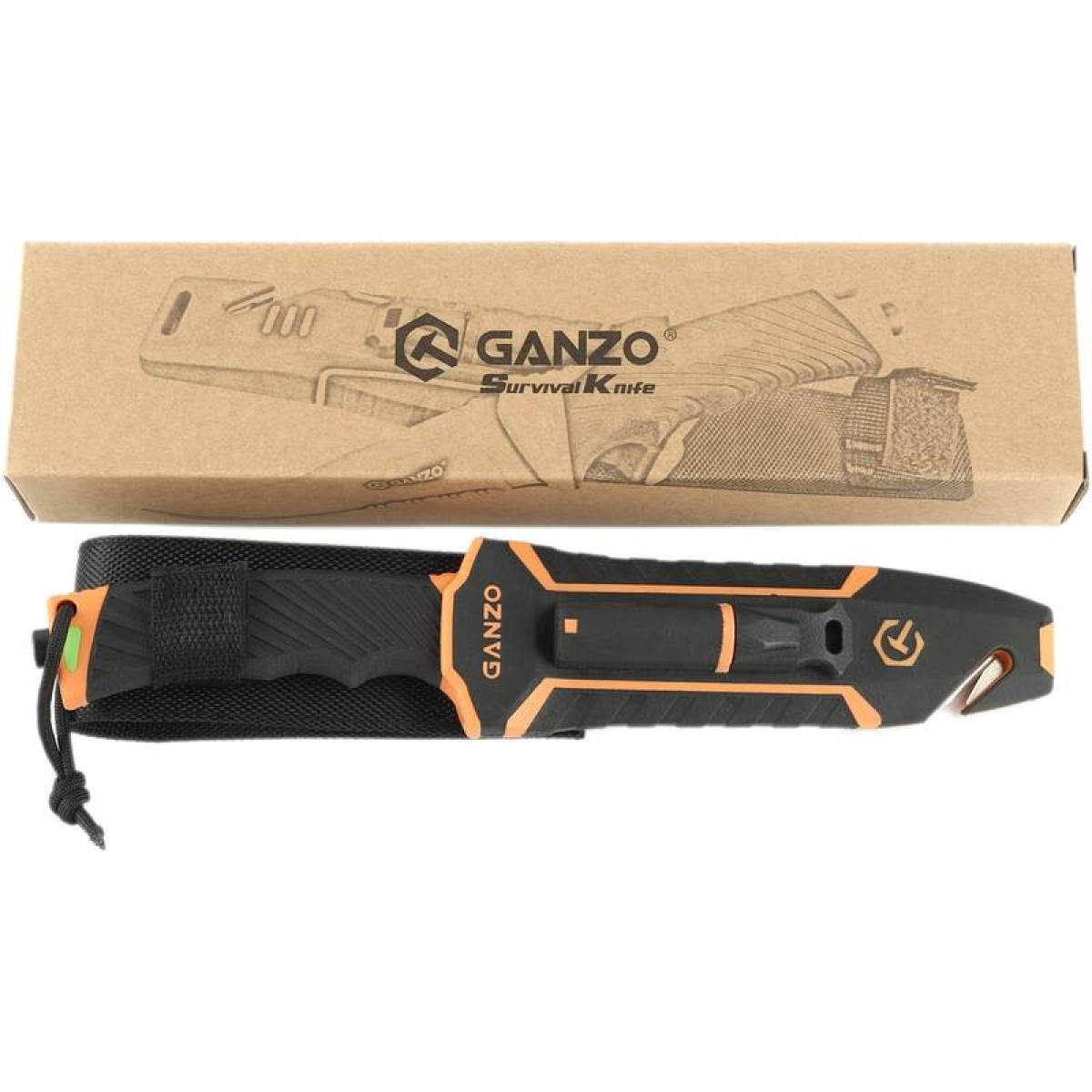 Нож Ganzo G8012V2-BK с паракордом 5