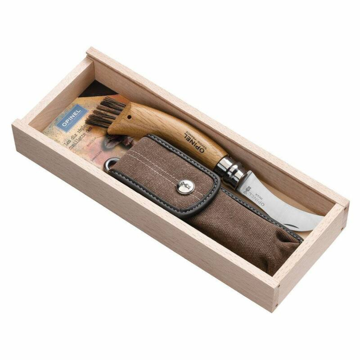 Нож грибника Opinel №8 чехол, деревянный футляр 2