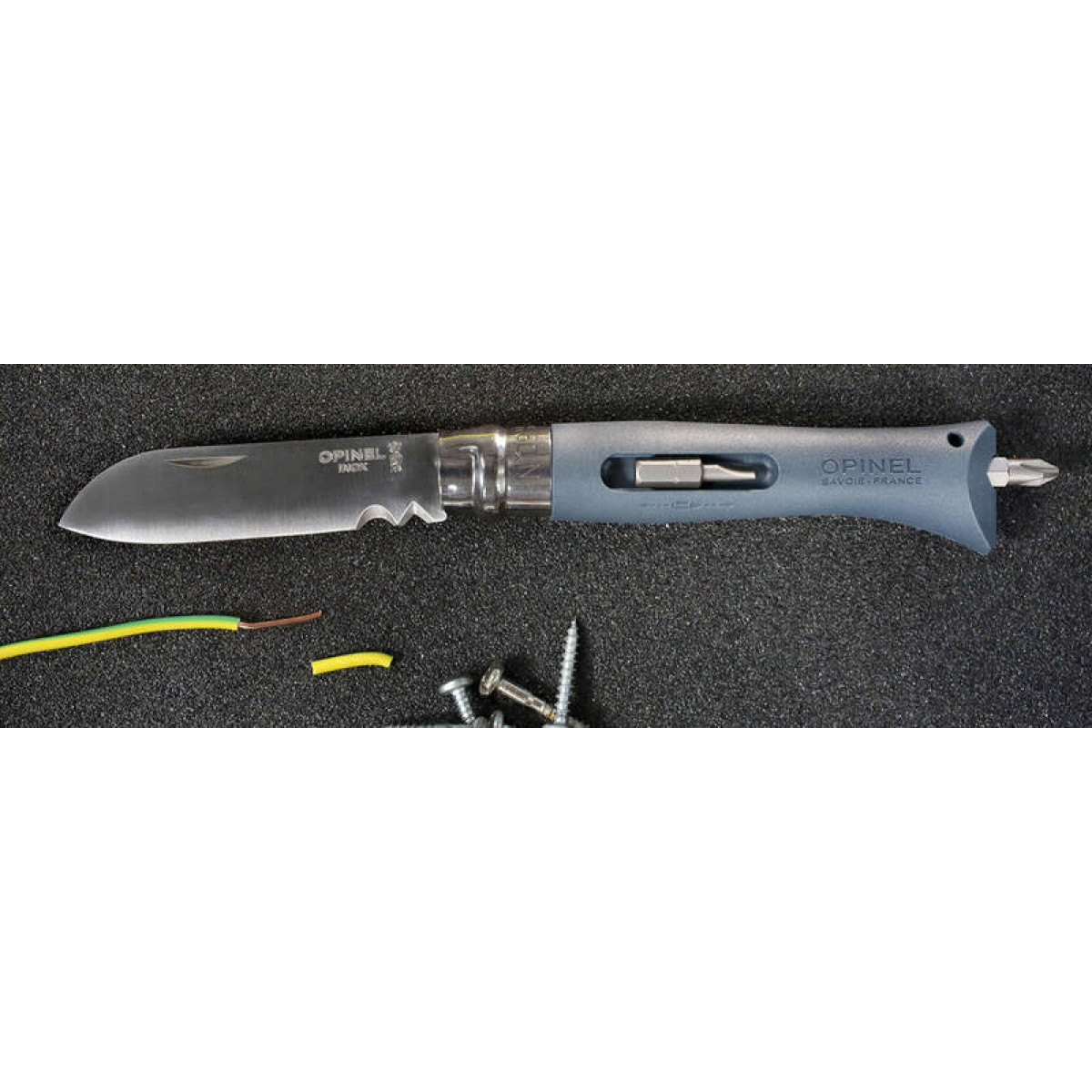 Нож Opinel №09 DIY и сменные биты серый 4
