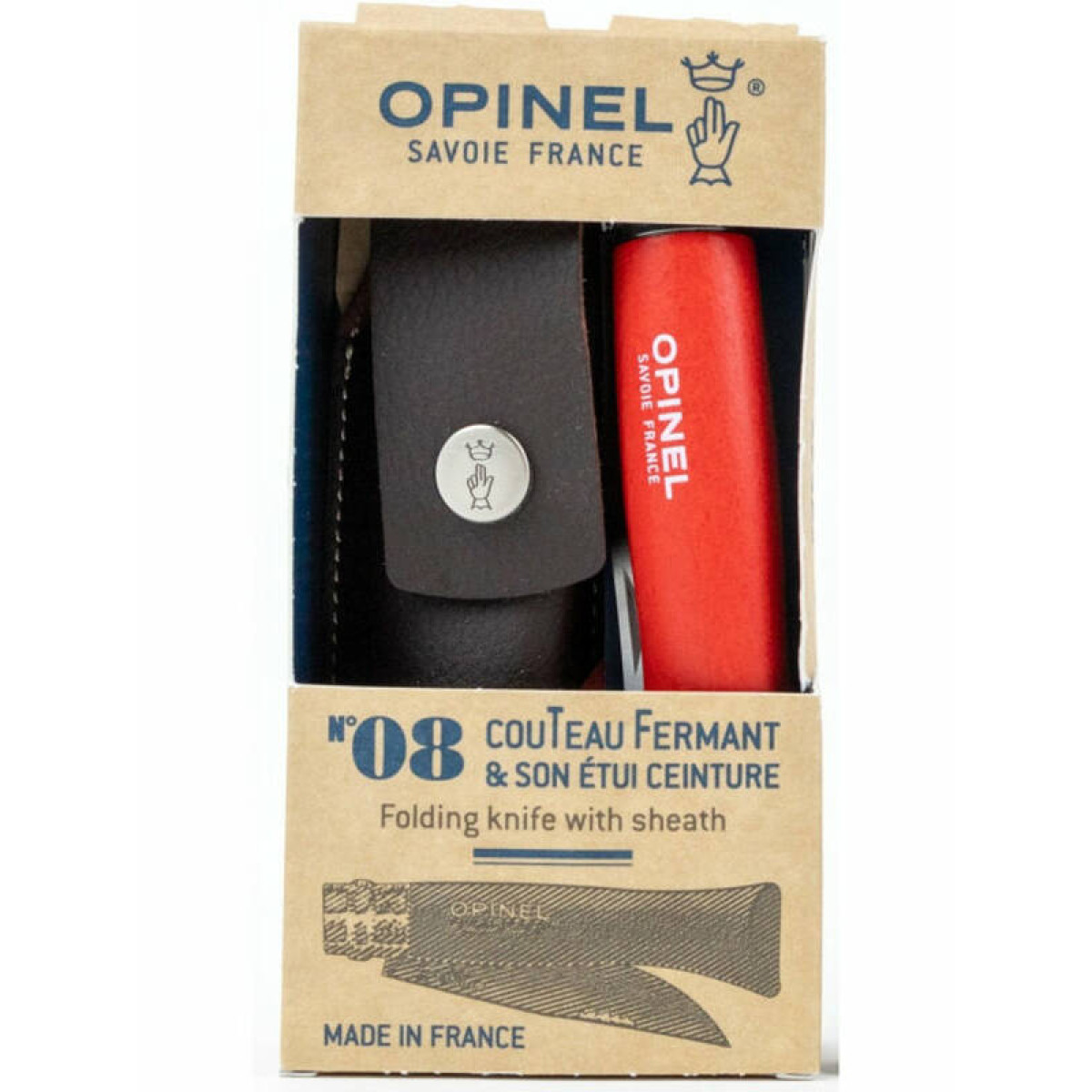 Нож Opinel №8 Tradition Bushwhacker Red + Sheath 1