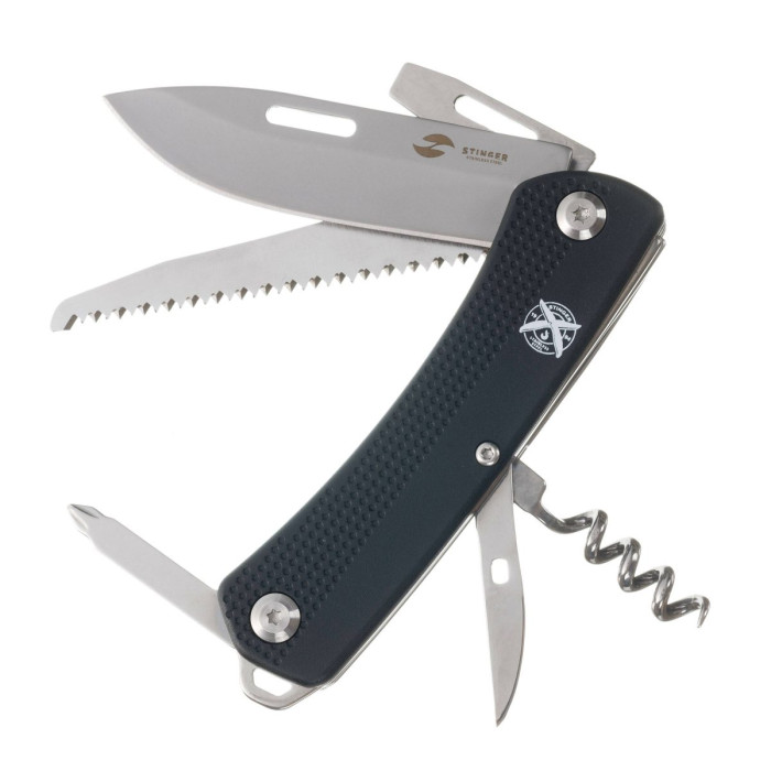 Нож перочинный 103 мм, 10 функций, в блистере STINGER FK-GHK2P-06B