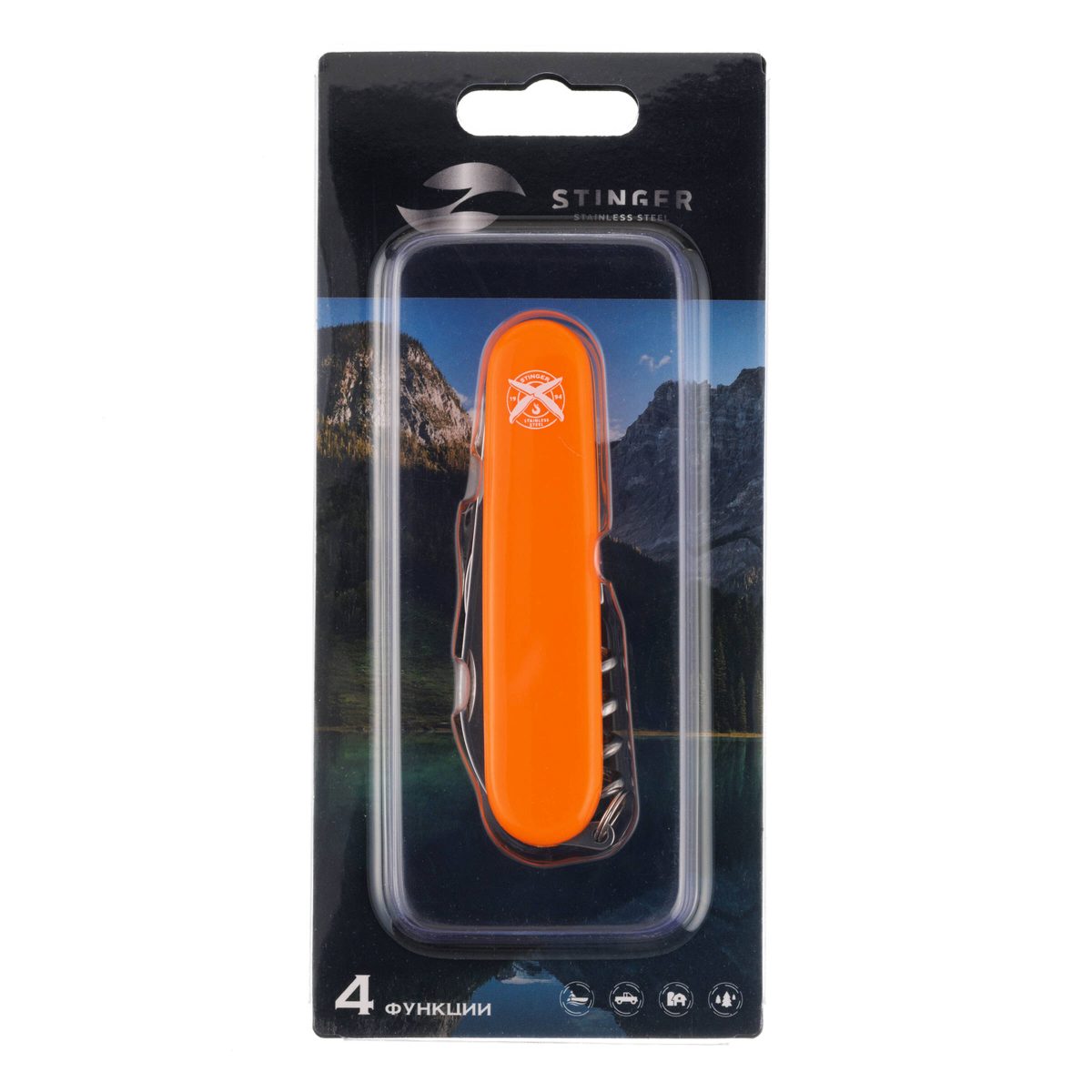 Нож перочинный 90 мм, 4 функции, в блистере STINGER FK-K5005NH-4FB 9