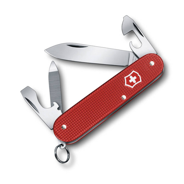 Нож перочинный VICTORINOX Cadet Alox, 84 мм, 9 функций, алюминиевая рукоять, красный