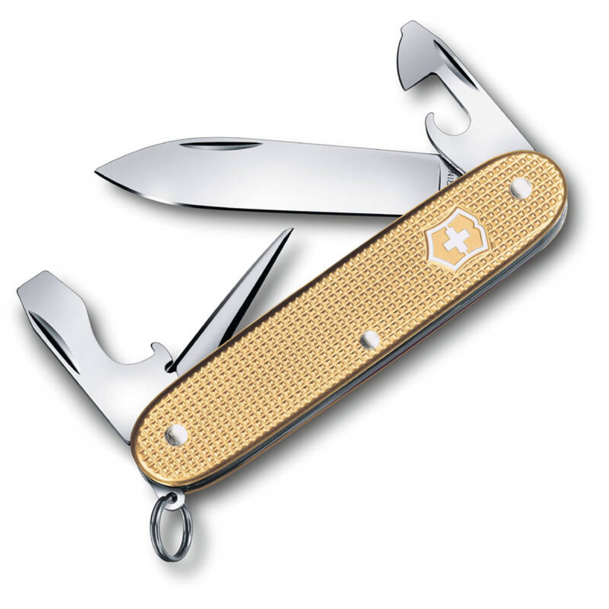 Нож перочинный VICTORINOX Pioneer, 93 мм, 8 функций, алюминиевая рукоять, золотистый 1