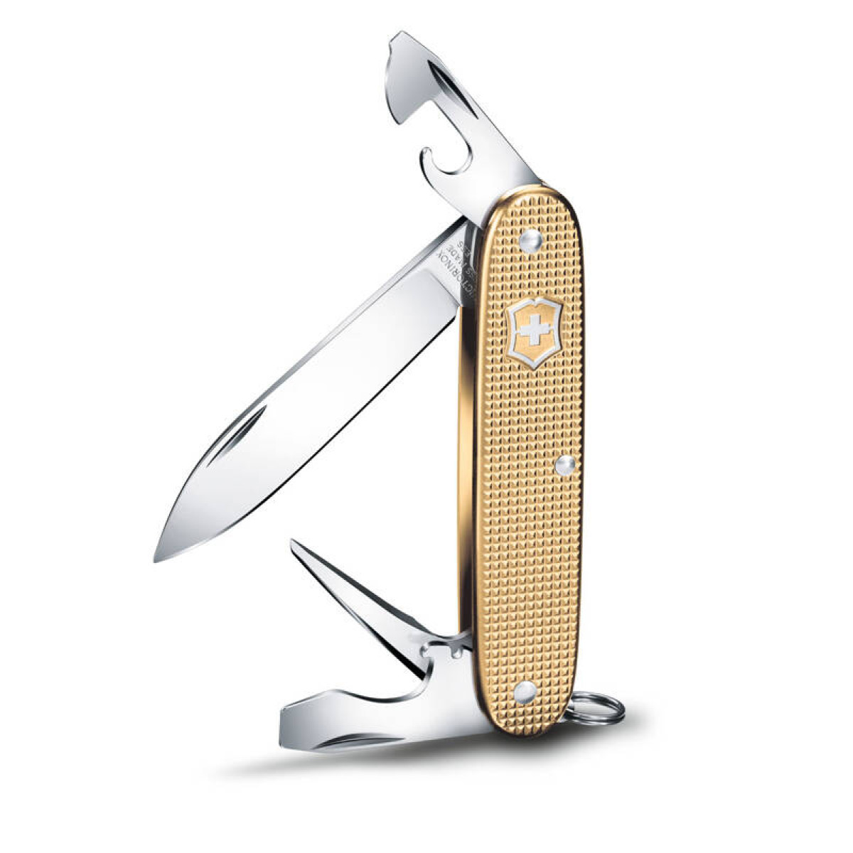 Нож перочинный VICTORINOX Pioneer, 93 мм, 8 функций, алюминиевая рукоять, золотистый 3
