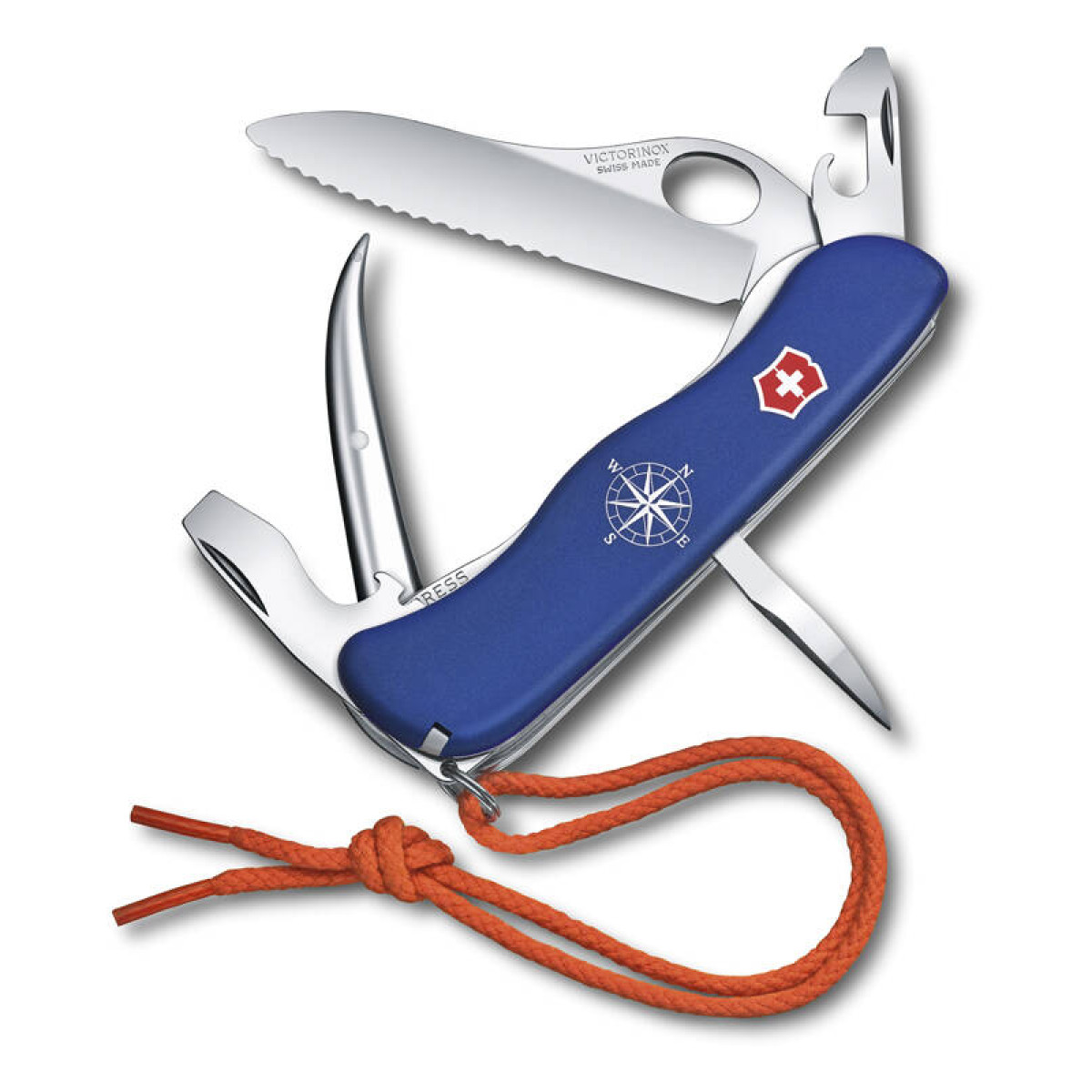 Нож перочинный VICTORINOX Skipper Pro, 111 мм, 12 функций, с фиксатором лезвия, со шнурком, синий 1