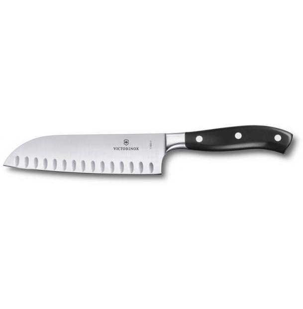Нож сантоку VICTORINOX Grand Maître, кованый, 17 см, чёрный 7.7323.17G