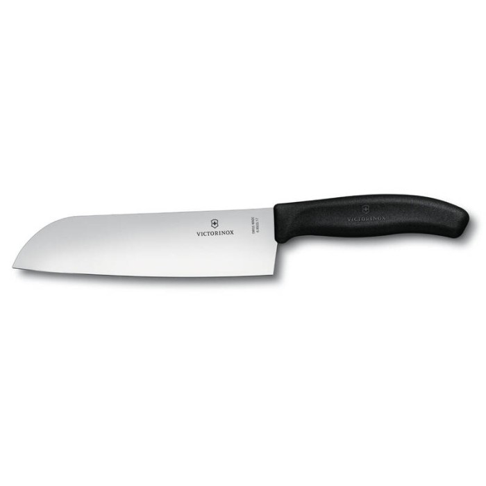 Нож сантоку VICTORINOX SwissClassic, 17 см, чёрный, в картонном блистере