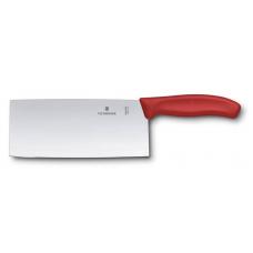 Нож сантоку VICTORINOX SwissClassic, прямое лезвие 18 см, красный, в подарочной коробке